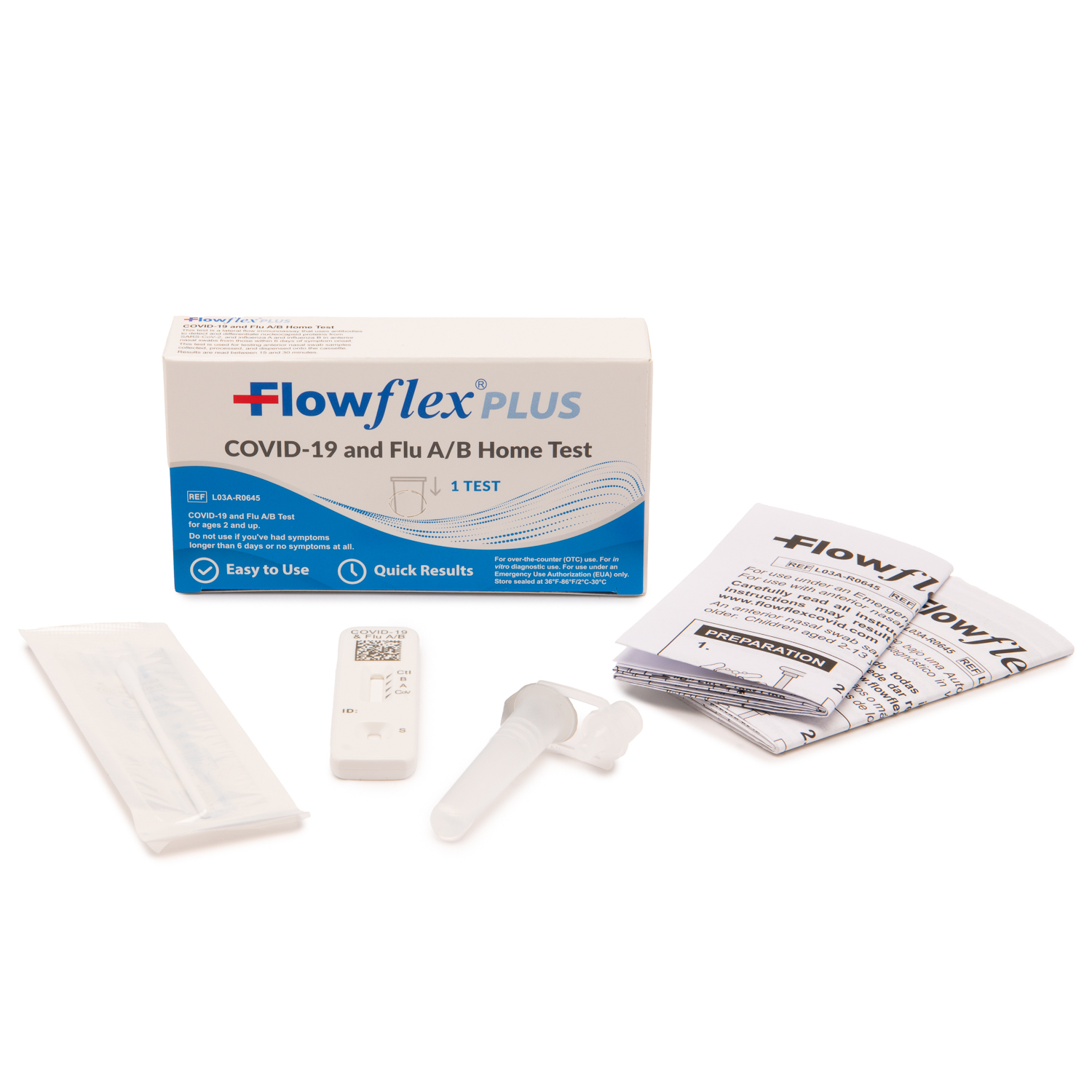 FlowFlexPlus COVID19 and Flu A/B- Individual Kit